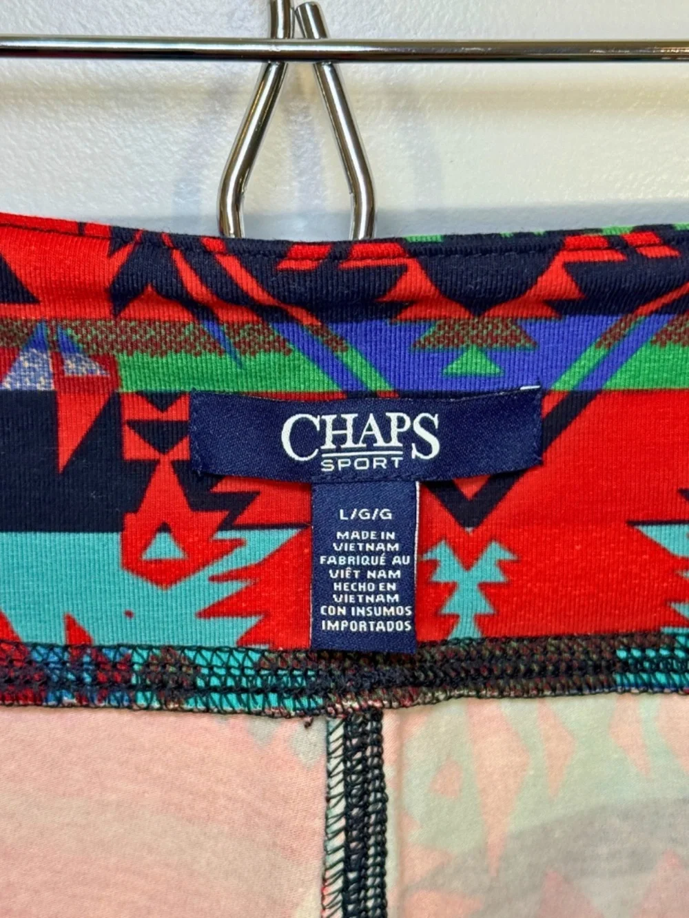 NWT Chaps Sport Aztec Print Leggings Southwestern L